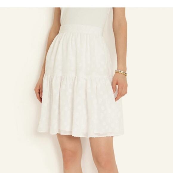 Ann Taylor White Flower Clip Full Skirt - Picture 3 of 10